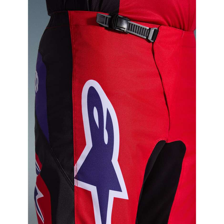 Pantaloni Moto Cross Enduro Alpinestars FLUID GRID Rosso Nero Viola