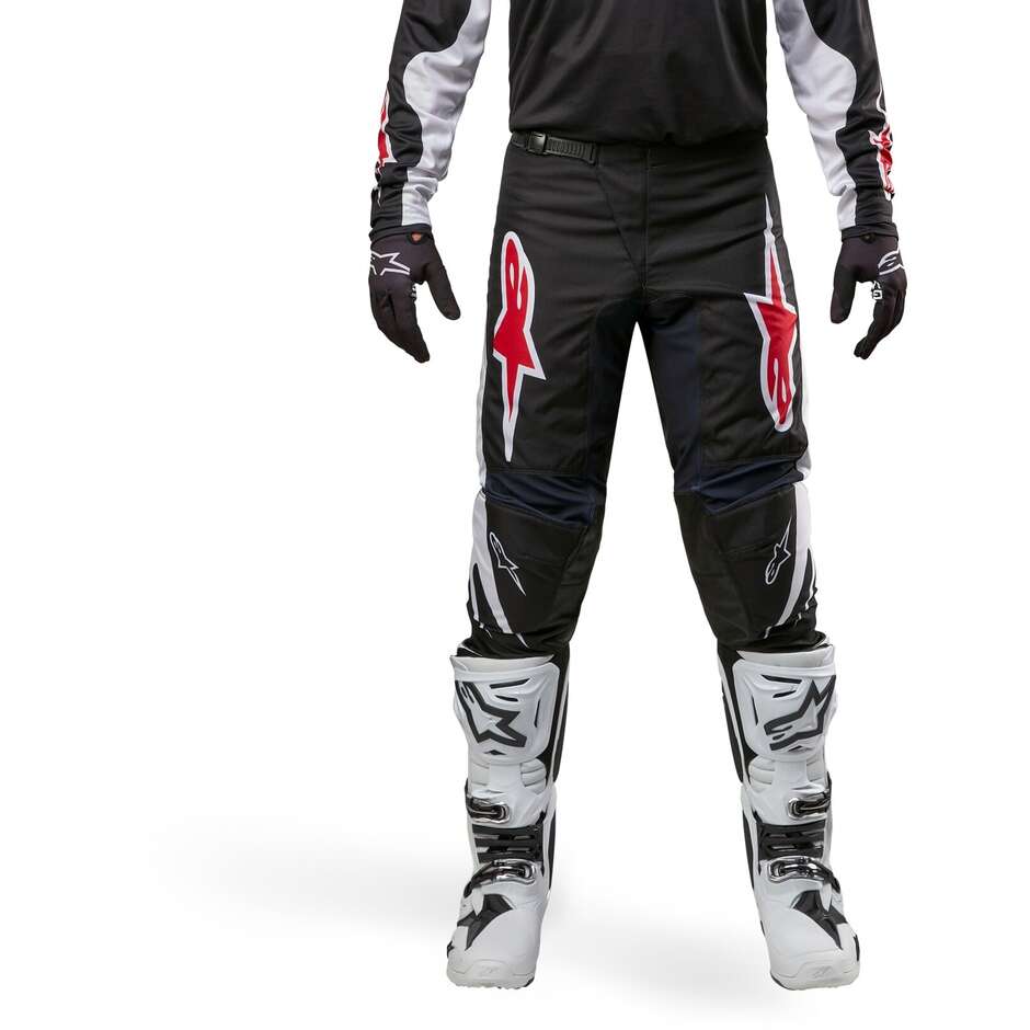Pantaloni Moto Cross Enduro Alpinestars FLUID LUCENT Nero Bianco