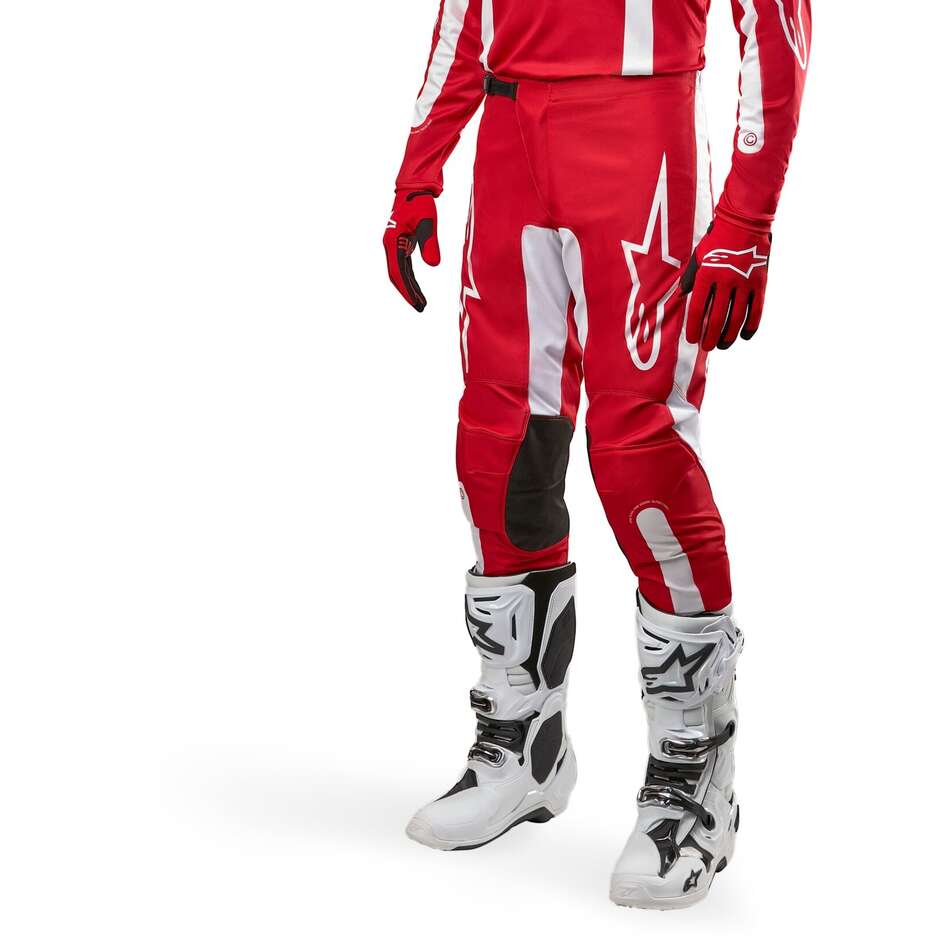 Pantaloni Moto Cross Enduro Alpinestars FLUID LURV Mars Rosso Bianco