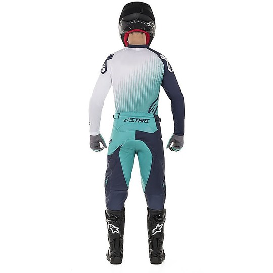 Pantaloni Moto Cross Enduro Alpinestars RACE SUPERMATIC Pants RDark Navy Teal Bianco