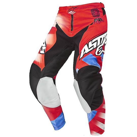 Pantaloni Moto Cross Enduro Alpinestars Racer Pants Braap 2015 Rosso Blu Bianco