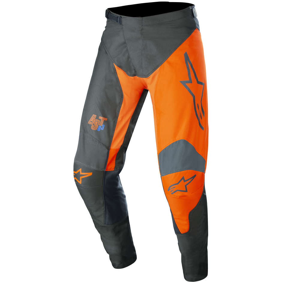 Pantaloni Moto Cross Enduro Alpinestars RACER SUPERMATIC Antracite Arancio
