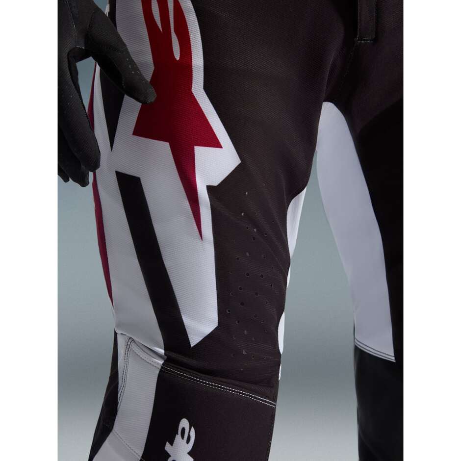 Pantaloni Moto Cross Enduro Alpinestars SUPERTECH AFD PRO VISTA Nero Rosso Bianco