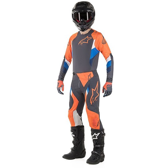 Pantaloni Moto Cross Enduro Alpinestars SUPERTECH Pants Antracite Arancio
