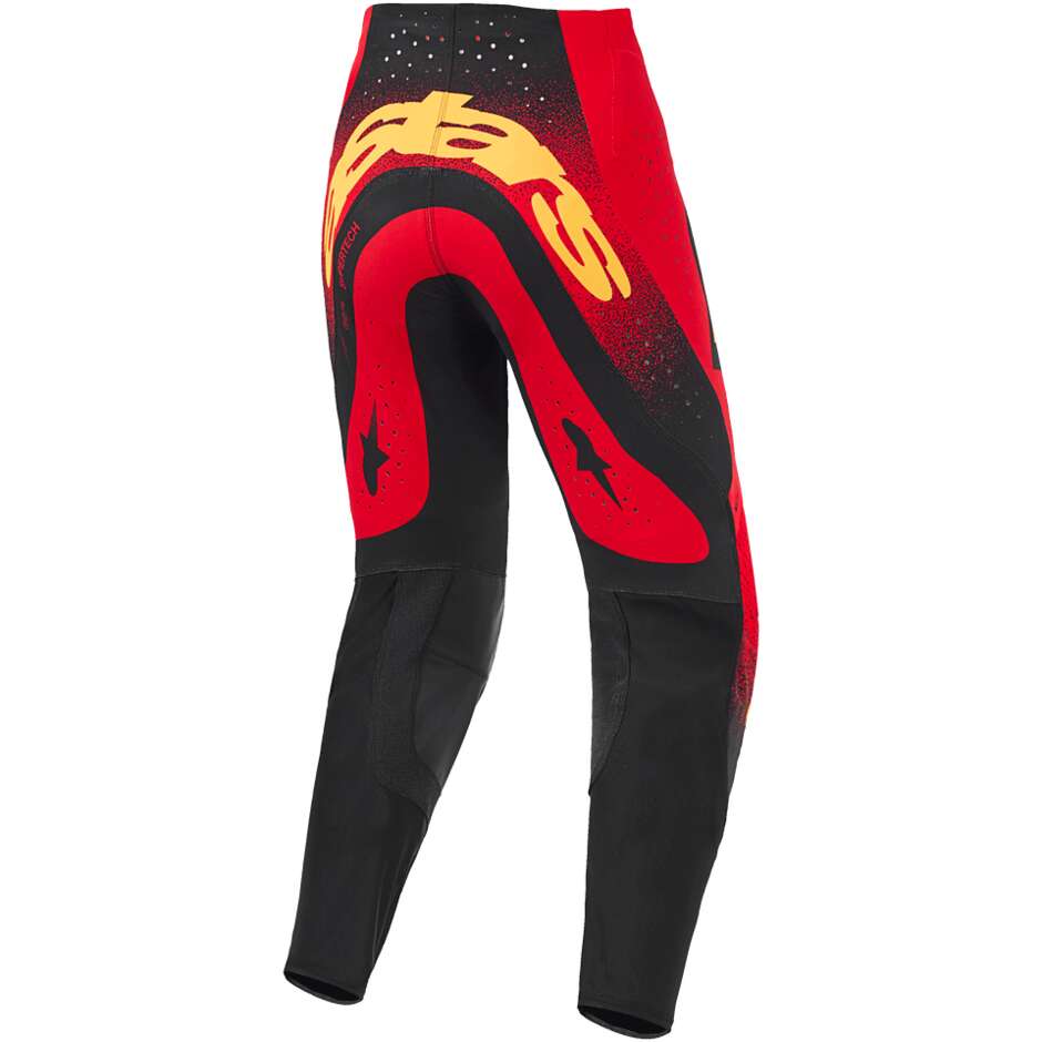 Pantaloni Moto Cross Enduro Alpinestars SUPERTECH SCENZ Rosso Nero Giallo