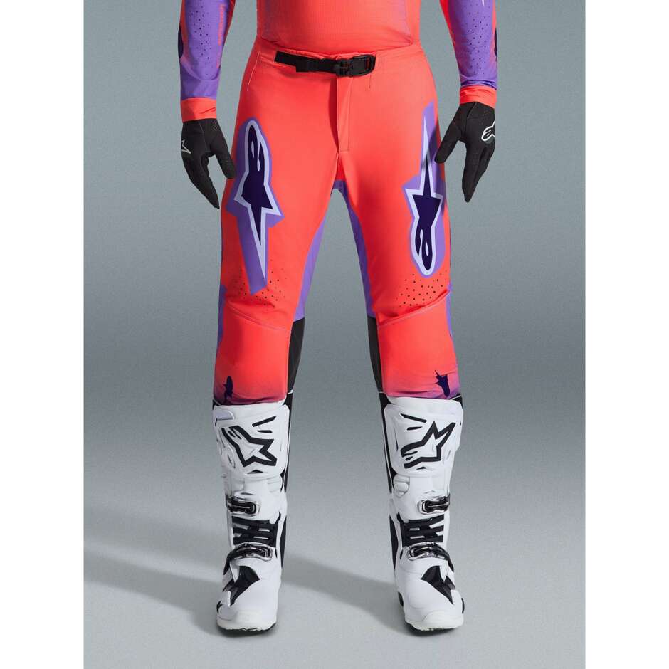 Pantaloni Moto Cross Enduro Alpinestars SUPERTECH SCENZ Viola Corallo