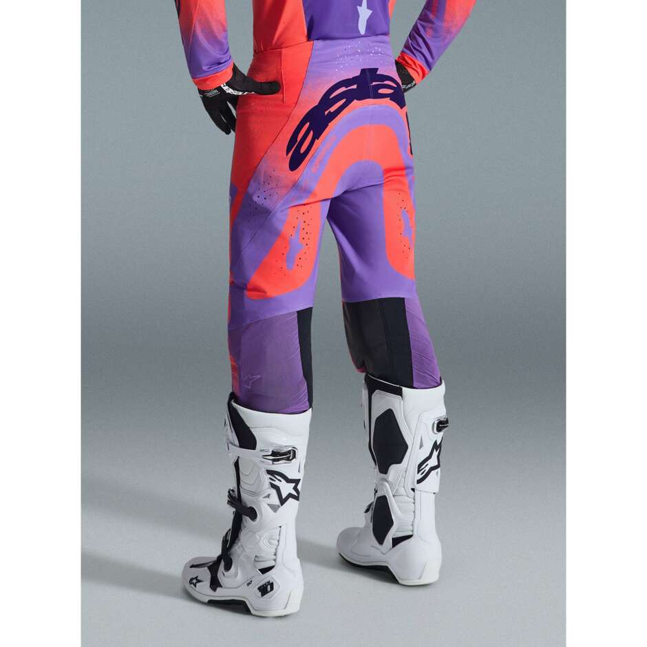 Pantaloni Moto Cross Enduro Alpinestars SUPERTECH SCENZ Viola Corallo