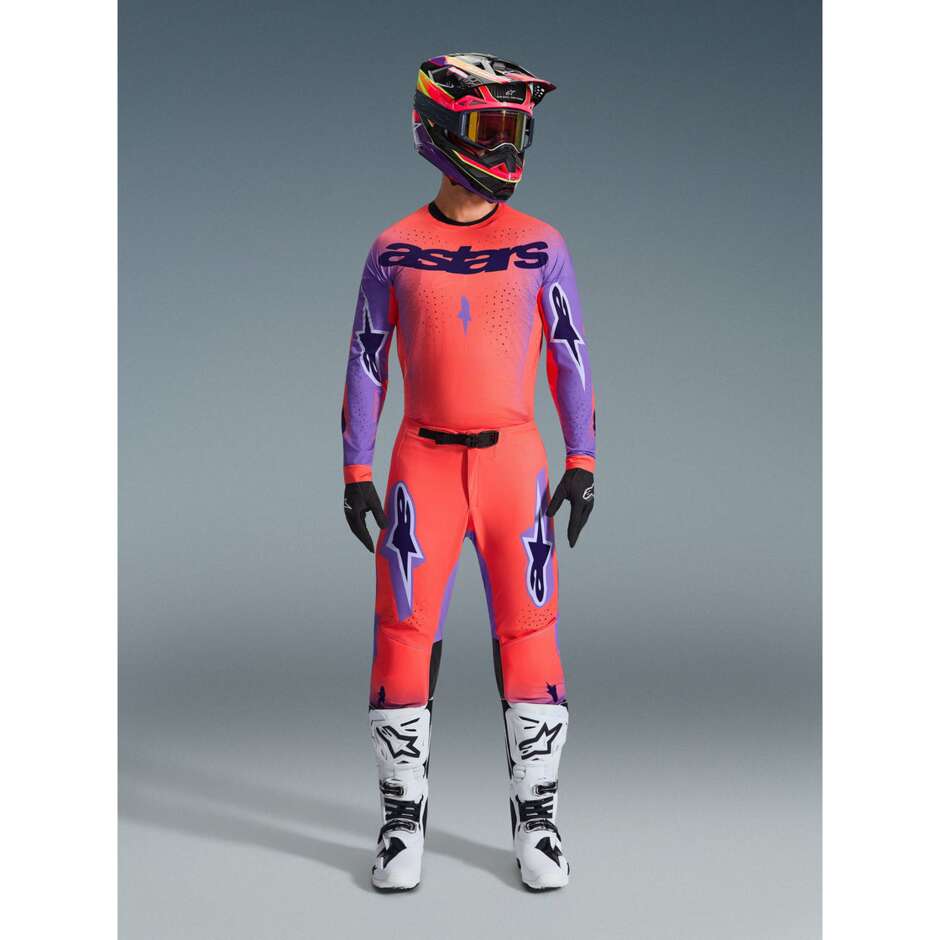 Pantaloni Moto Cross Enduro Alpinestars SUPERTECH SCENZ Viola Corallo