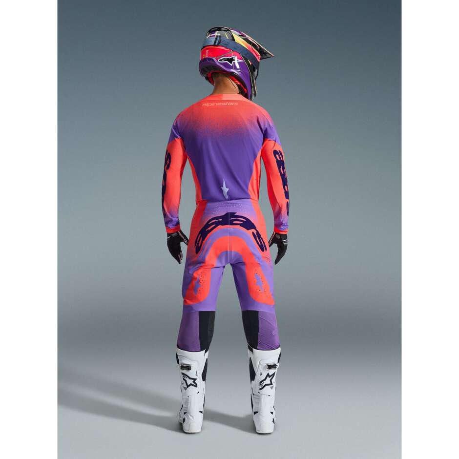 Pantaloni Moto Cross Enduro Alpinestars SUPERTECH SCENZ Viola Corallo
