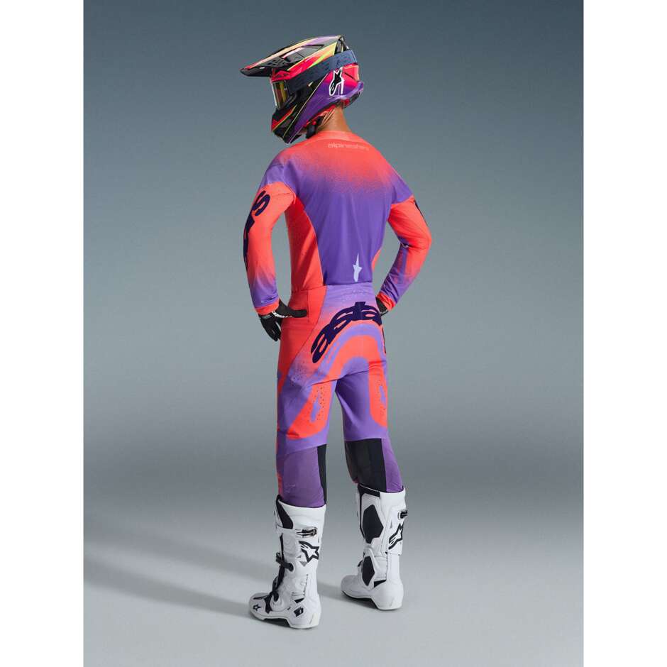 Pantaloni Moto Cross Enduro Alpinestars SUPERTECH SCENZ Viola Corallo