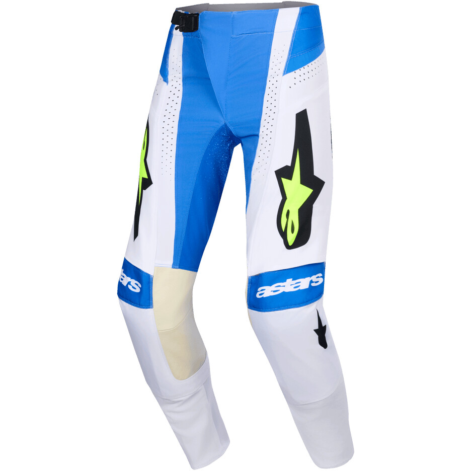 Pantaloni moto Cross Enduro Alpinestars TECHSTAR KNIF Azzurro Blu Nero Giallo Fluo