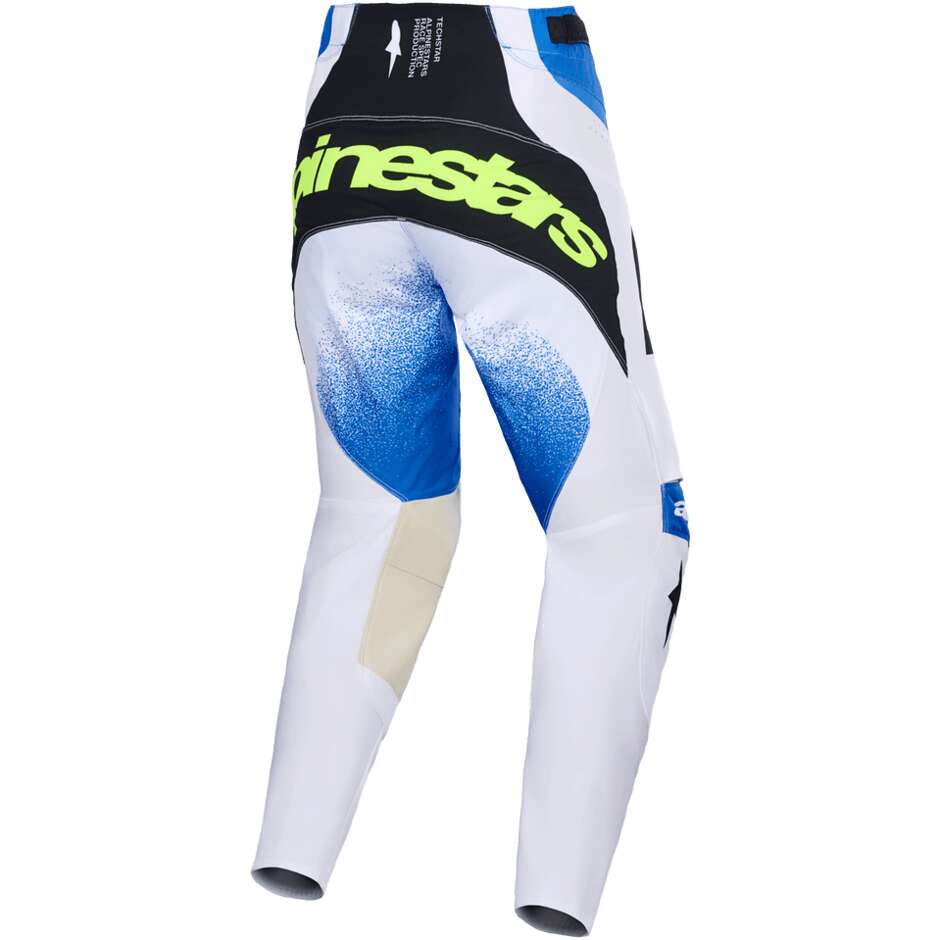 Pantaloni moto Cross Enduro Alpinestars TECHSTAR KNIF Azzurro Blu Nero Giallo Fluo