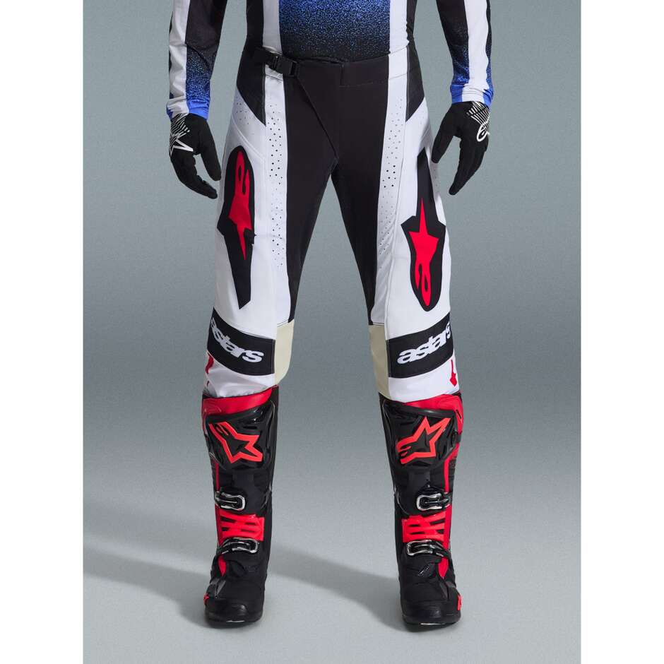 Pantaloni moto Cross Enduro Alpinestars TECHSTAR KNIF Nero Bianco Rosso