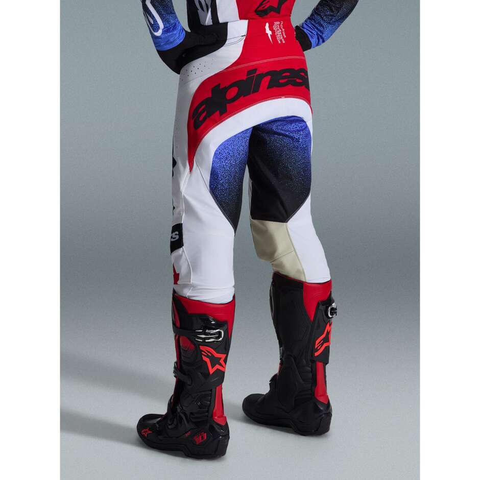 Pantaloni moto Cross Enduro Alpinestars TECHSTAR KNIF Nero Bianco Rosso
