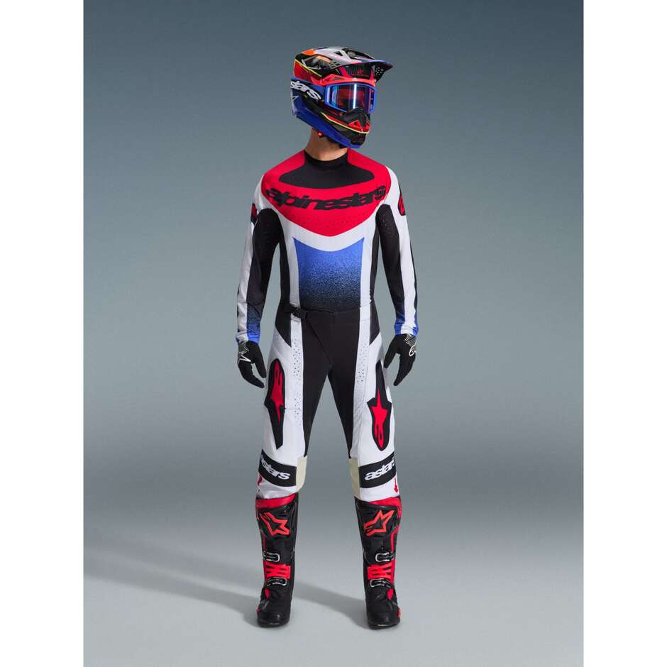 Pantaloni moto Cross Enduro Alpinestars TECHSTAR KNIF Nero Bianco Rosso