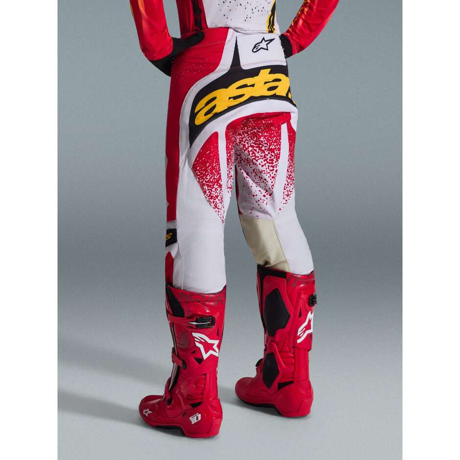 Pantaloni Moto Cross Enduro Alpinestars TECHSTAR NOMUR Grigio Chiaro Rosso Nero