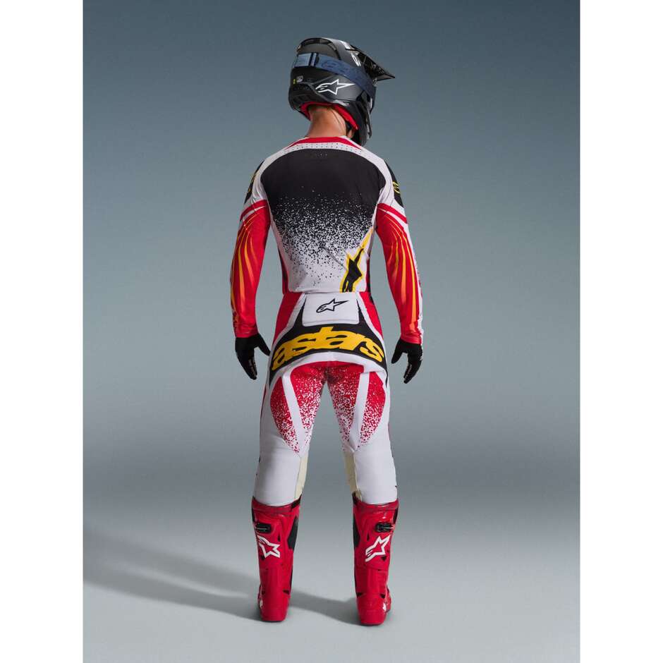 Pantaloni Moto Cross Enduro Alpinestars TECHSTAR NOMUR Grigio Chiaro Rosso Nero