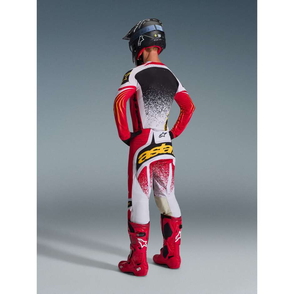 Pantaloni Moto Cross Enduro Alpinestars TECHSTAR NOMUR Grigio Chiaro Rosso Nero