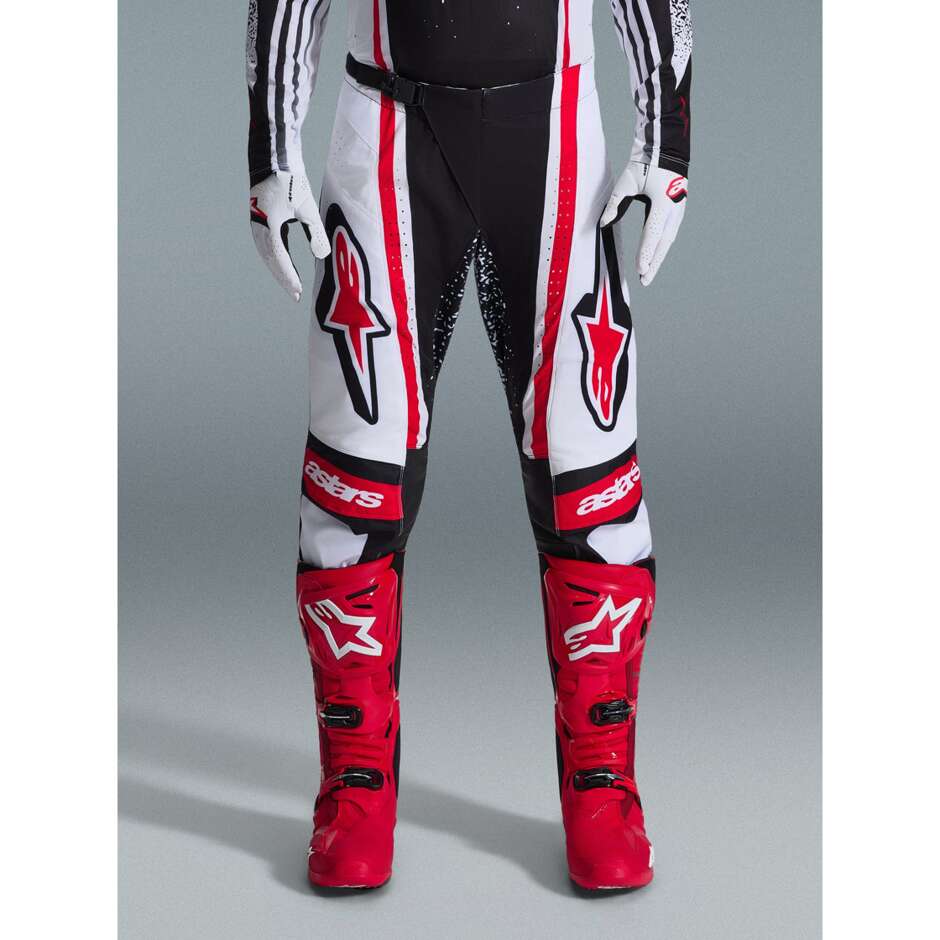 Pantaloni Moto Cross Enduro Alpinestars TECHSTAR NOMUR Nero Bianco Rosso