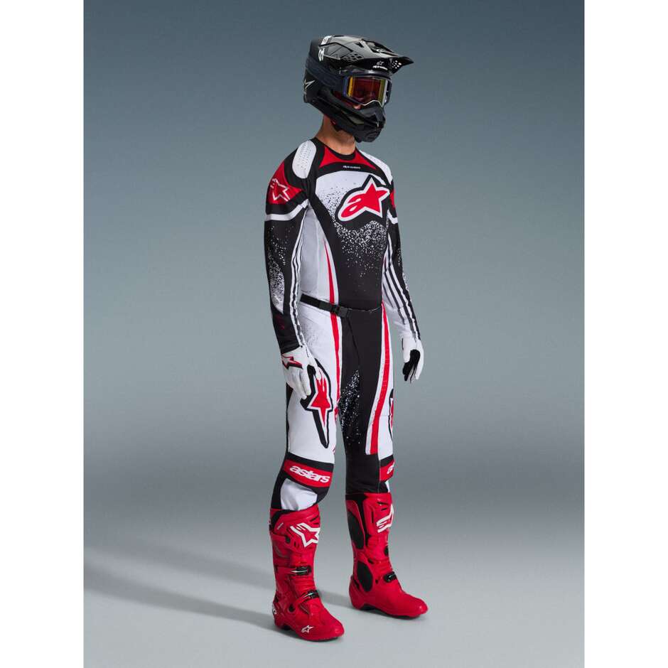 Pantaloni Moto Cross Enduro Alpinestars TECHSTAR NOMUR Nero Bianco Rosso