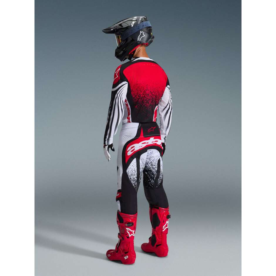 Pantaloni Moto Cross Enduro Alpinestars TECHSTAR NOMUR Nero Bianco Rosso