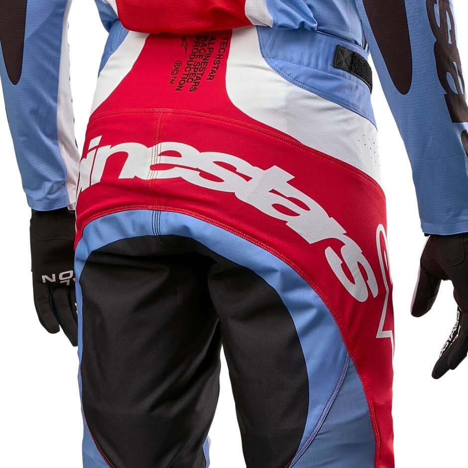 Pantaloni Moto Cross Enduro Alpinestars TECHSTAR OCURI Bianco Rosso Blu 