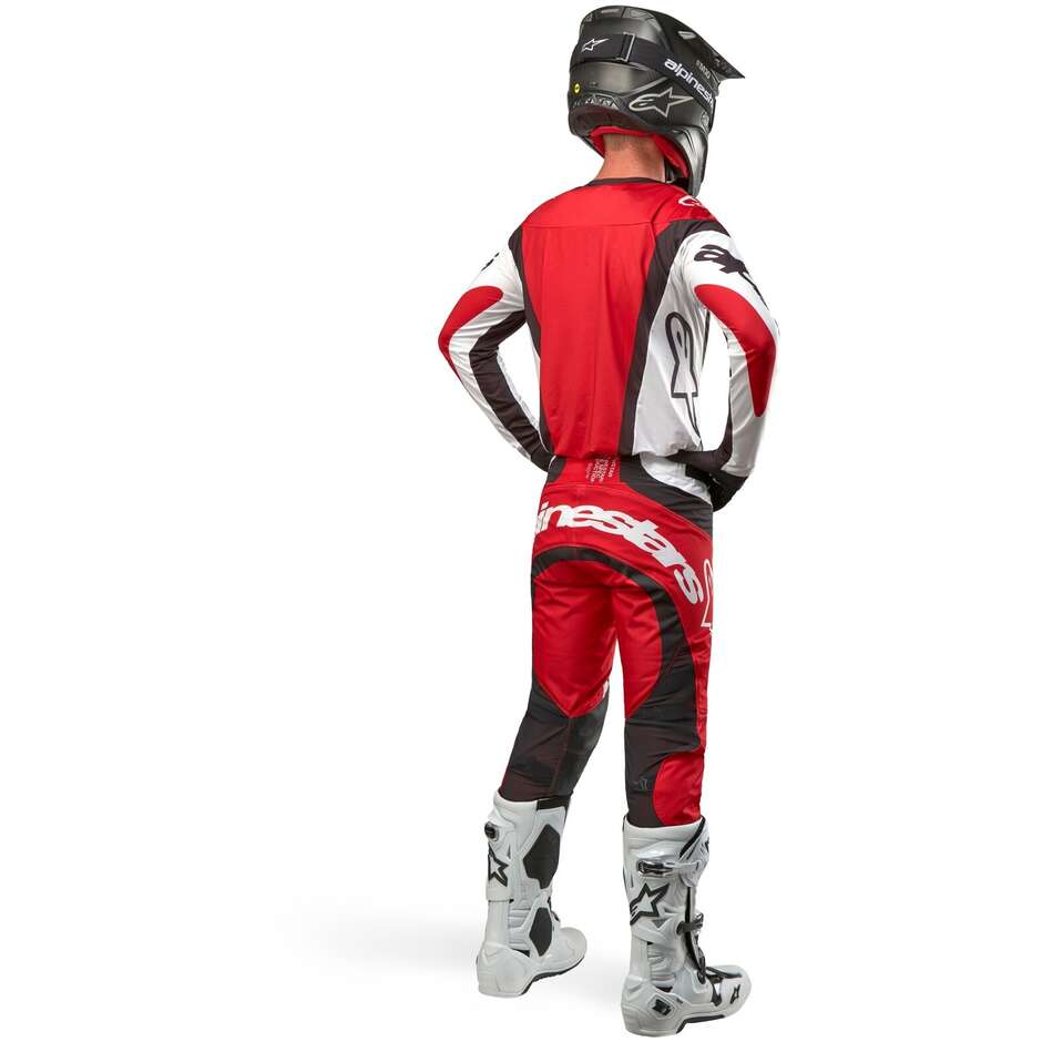 Pantaloni Moto Cross Enduro Alpinestars TECHSTAR OCURI Rosso Bianco Nero