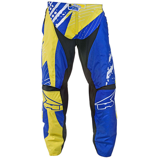 Pantaloni Moto Cross Enduro Axo Modello Grunge Giallo Blu