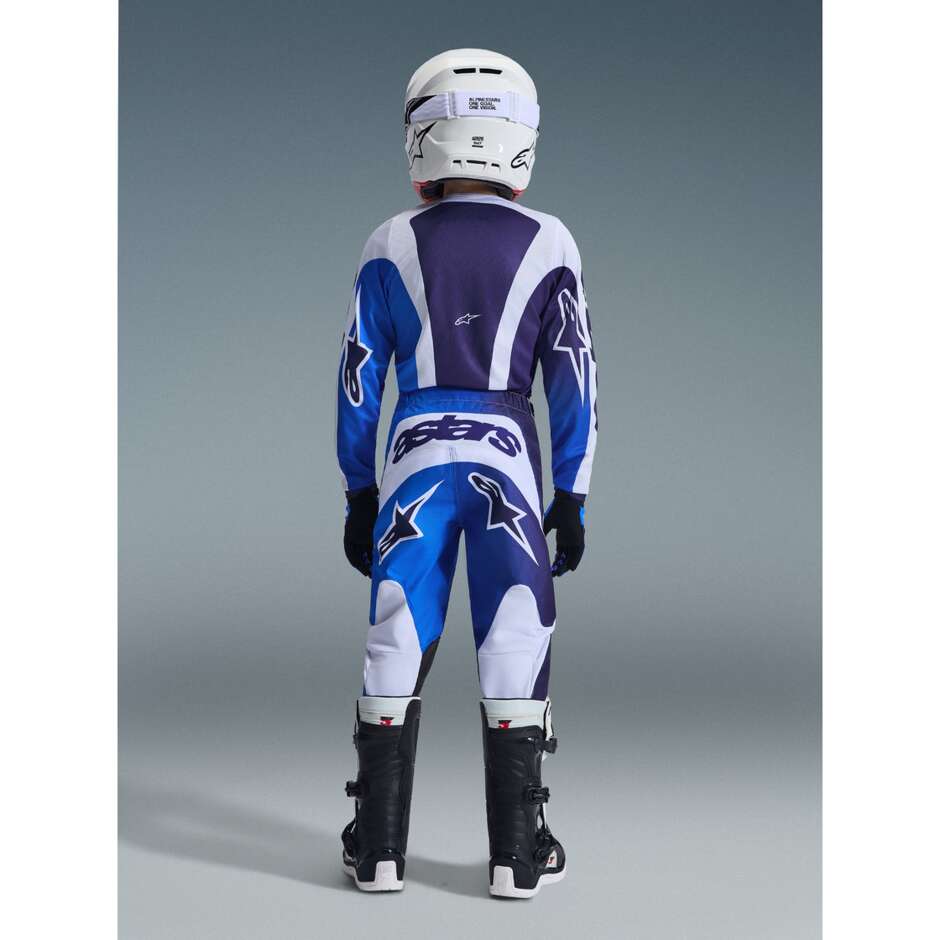 Pantaloni Moto Cross Enduro Bambino Alpinestars YOUTH FLUID PORTL Azzurro Bianco