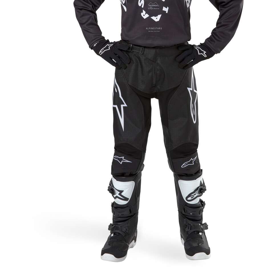 Pantaloni Moto Cross Enduro Bambino Alpinestars YOUTH RACER HANA Nero Bianco