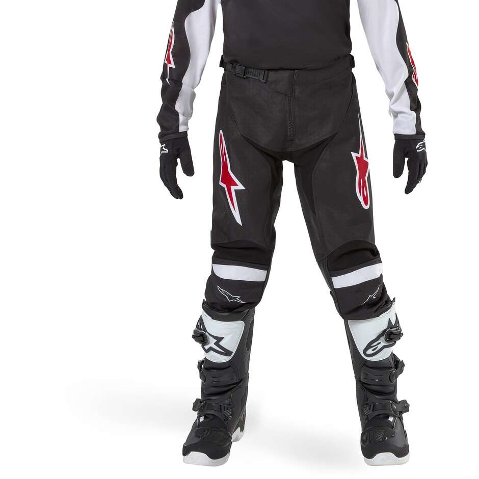 Pantaloni Moto Cross Enduro Bambino Alpinestars YOUTH RACER LUCENT Nero Bianco