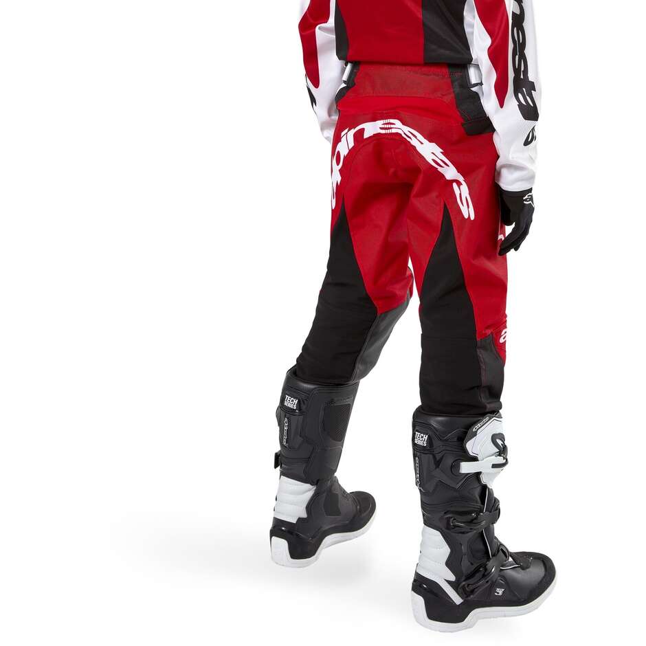 Pantaloni Moto Cross Enduro Bambino Alpinestars YOUTH RACER OCURI Rosso Bianco Nero