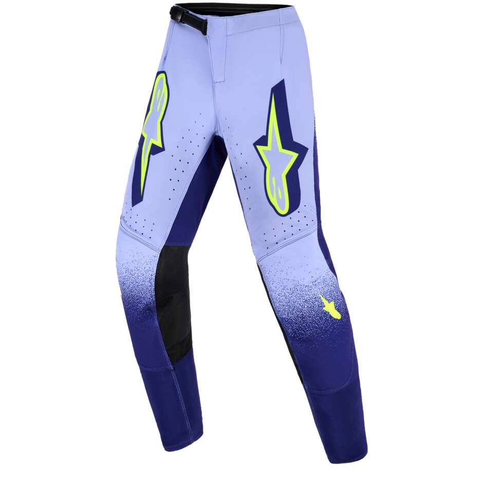 Pantaloni Moto Cross Enduro Bambino Alpinestars YOUTH SUPERTECH SCENZ  Viola Giallo Fluo
