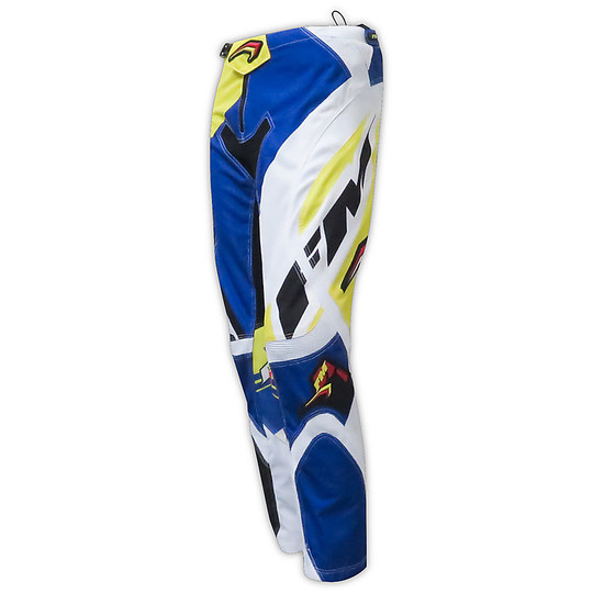 Pantaloni Moto Cross Enduro Fuoristrada Fm Racing X23 Force Giallo Blu