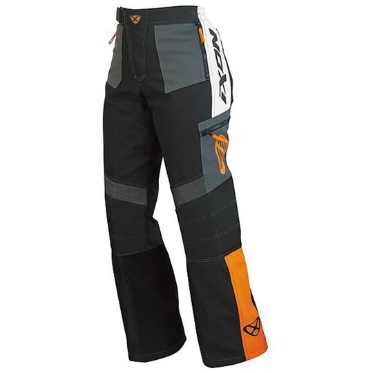 Pantaloni Moto Cross Enduro Fuoristrada Ixon Gigantic Impermeabili Nero-Arancio