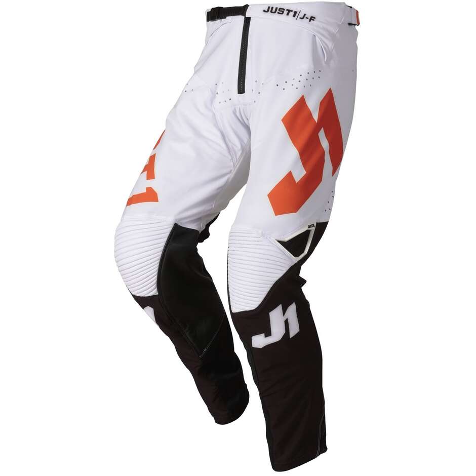 Pantaloni Moto Cross Enduro Just1 J-FLEX Adrenaline Bianco Arancio