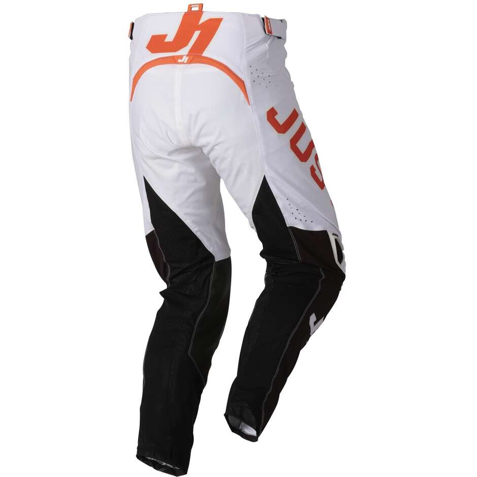 Pantaloni Moto Cross Enduro Just1 J-FLEX Adrenaline Bianco Arancio