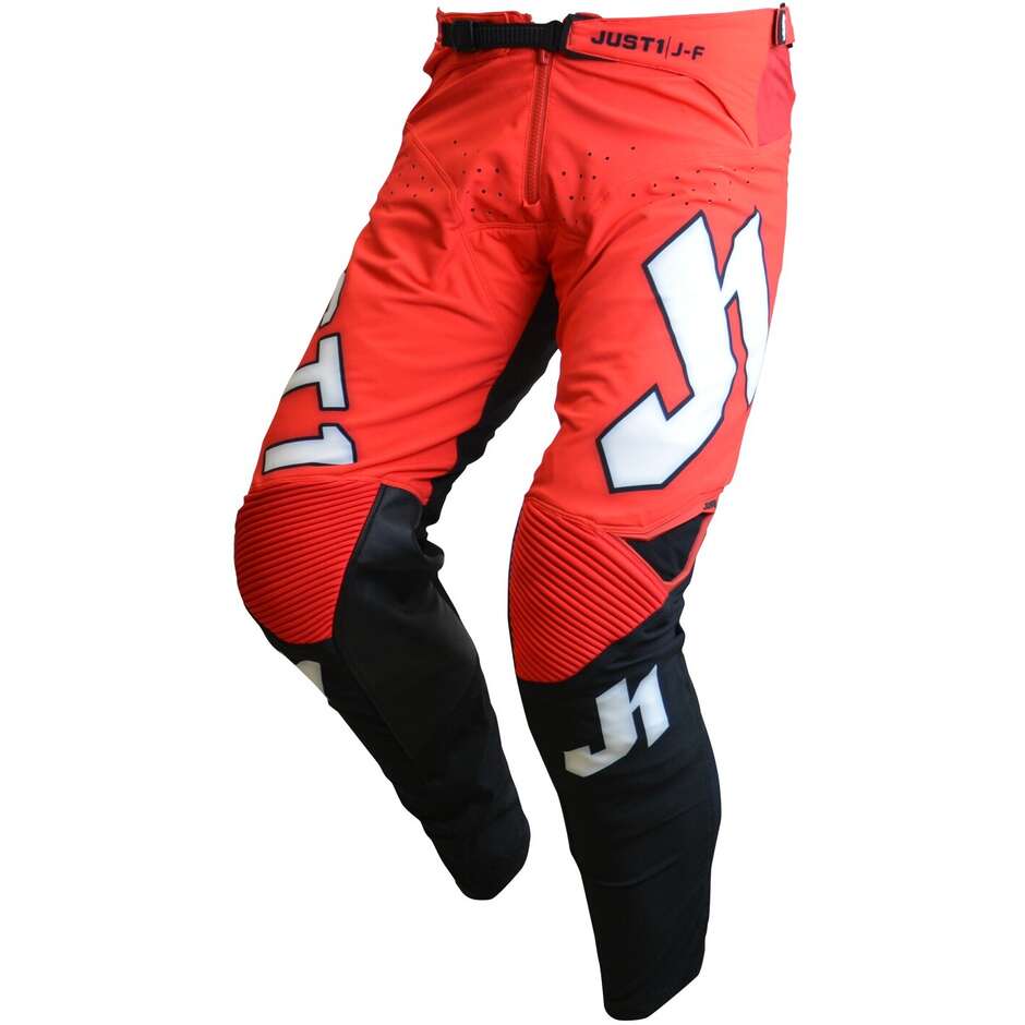 Pantaloni Moto Cross Enduro Just1 J-FLEX Adrenaline Rosso Bianco Nero