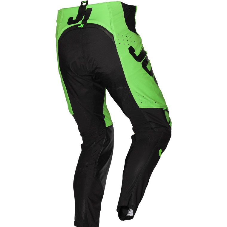 Pantaloni Moto Cross Enduro Just1  J-FLEX  Aria Nero   Verde Fluo