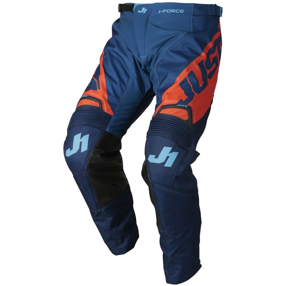 Pantaloni Moto Cross Enduro Just1 J-FORCE Vertigo Blu Arancio