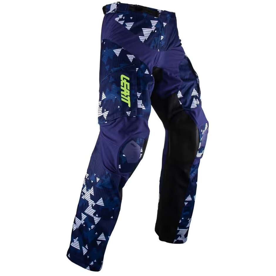 Pantaloni Moto Cross Enduro Leatt 5.5 WP Viola Blu Camo