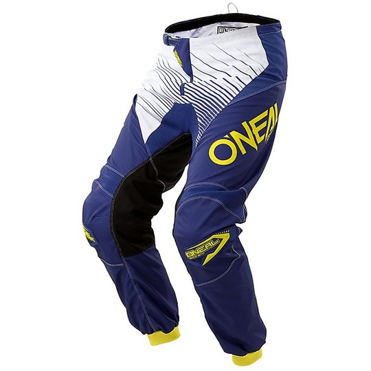Pantaloni Moto Cross Enduro Oneal Element Pant Racewear Blu Giallo