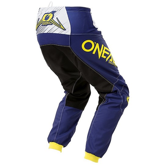 Pantaloni Moto Cross Enduro Oneal Element Pant Racewear Blu Giallo