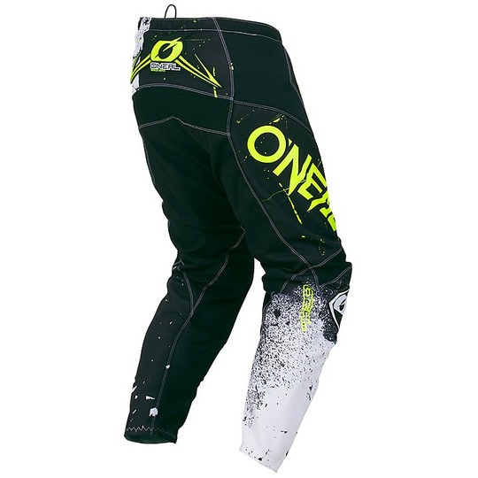 Pantaloni Moto Cross Enduro Oneal Element Pant Shred Bianco