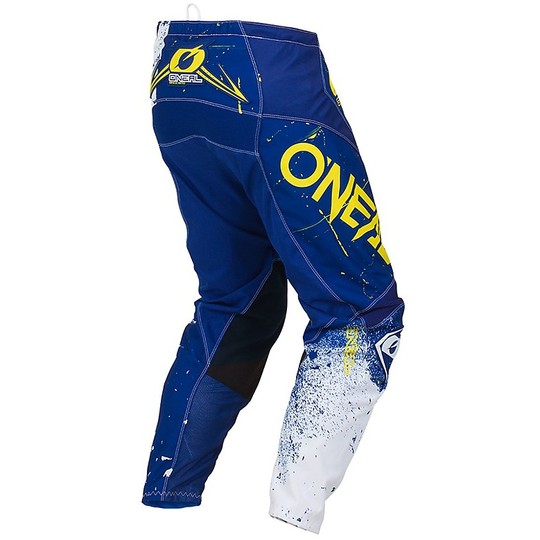 Pantaloni Moto Cross Enduro Oneal Element Pant Shred Blu