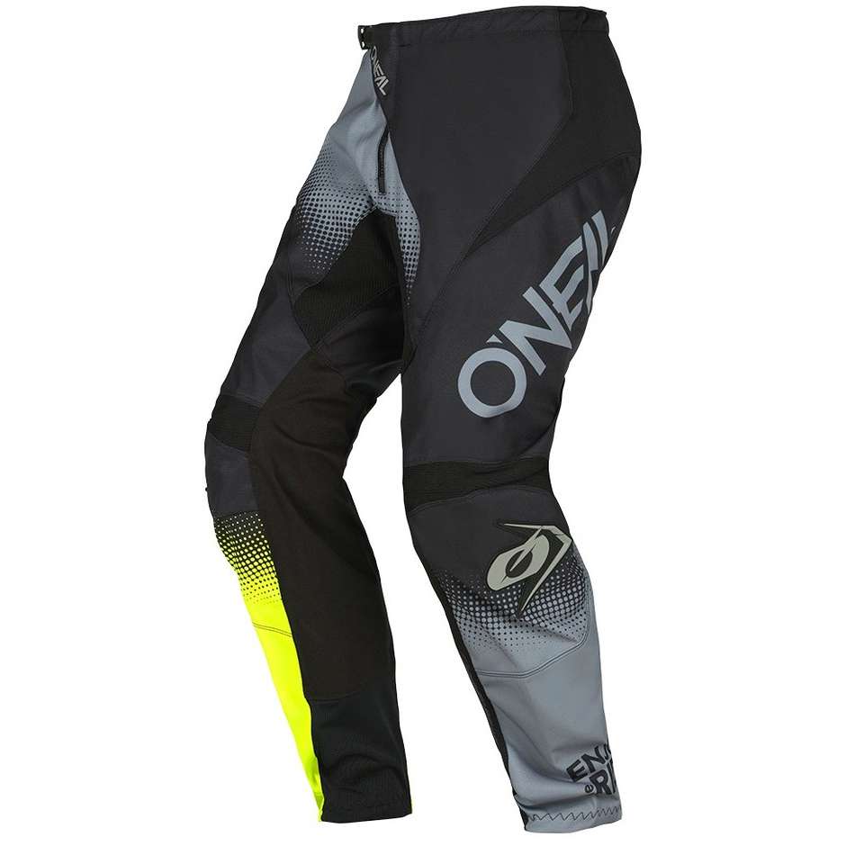 Pantaloni Moto Cross Enduro O'neal Element Pant V.22 Racewear Nero Grigio Giallo