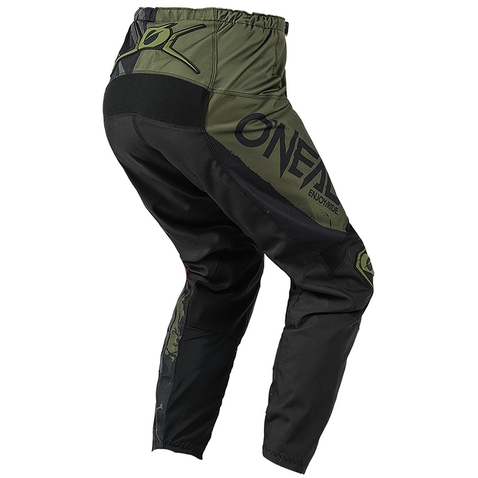 Pantaloni Moto Cross Enduro Oneal Element Pants Ride Nero Verde