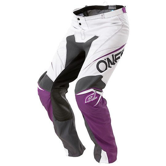 Pantaloni Moto Cross Enduro Oneal Mayhem Lite Pants Blocker Bianco Viola