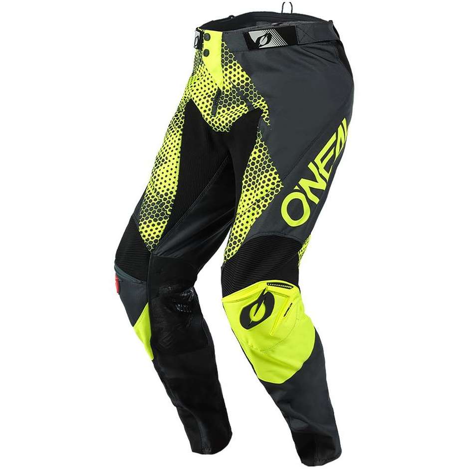 Pantaloni Moto Cross Enduro Oneal Mayhem Pants Covert Charcoal Giallo