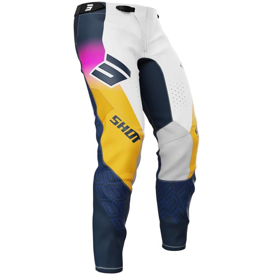 Pantaloni Moto Cross Enduro Shot AEROLITE ULTRA Blu Arancio Rosa